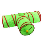 Christmas Cat Tunnel Toy — Foldable Crinkle Play Tube for Interactive Training
