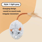 Realistic Plush Mouse Cat Toy with Wagging Tail — Interactive Running Mice for Indoor Play
