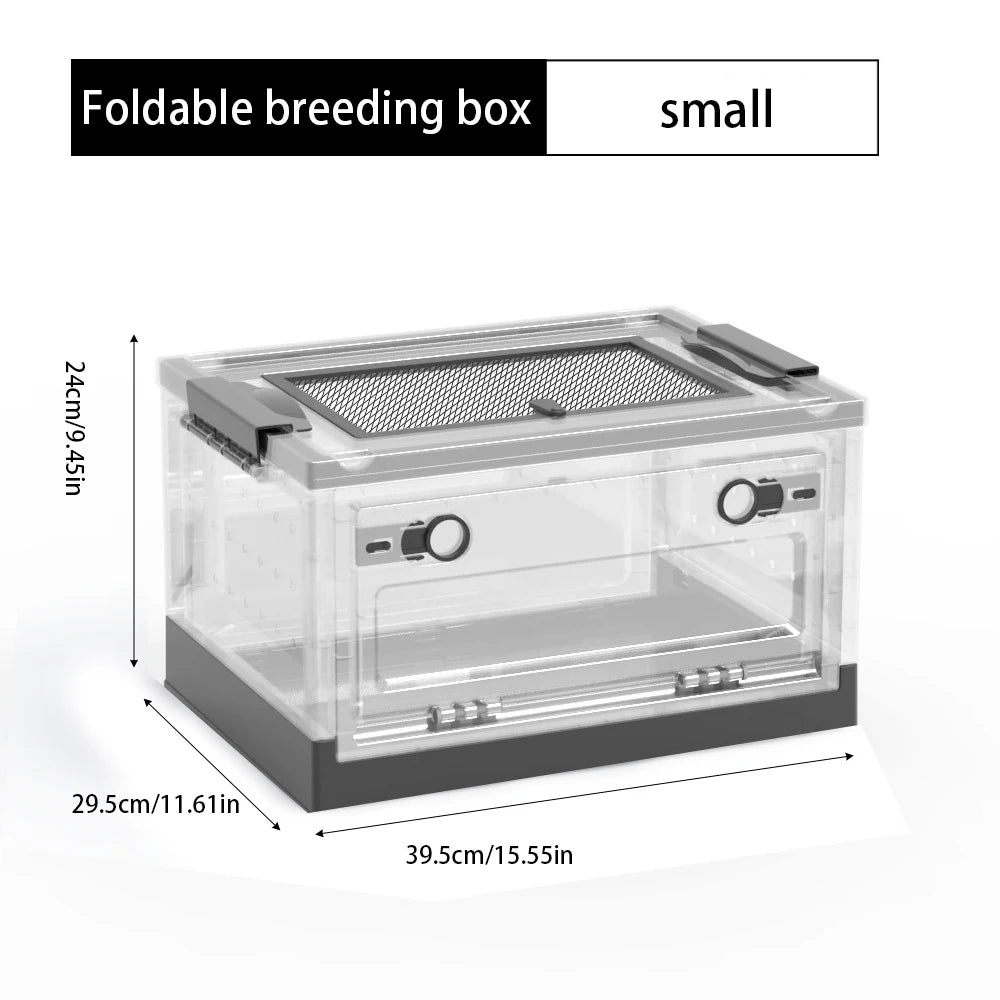Foldable and Stackable Small Animal Terrarium, Suitable for Reptiles, Lizards, Geckos, Turtles, Hamsters, Chinchillas