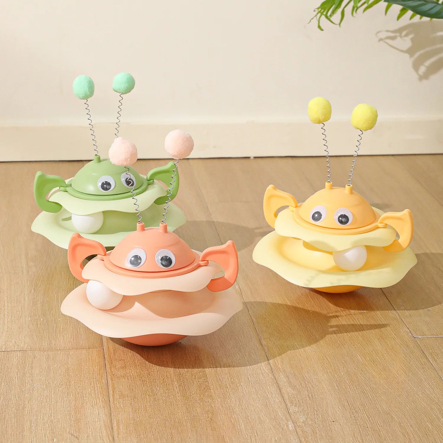 Little Bee Tumbler Turntable Cat Teaser Toy — Self-Righting Interactive Spinning Artifact