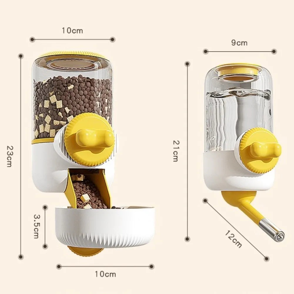 New Automatic Pet Feeder Plastic Detachable Cage Hanging Bowl Large Capacity Water Food Dispenser for Puppy Cats Rabbit