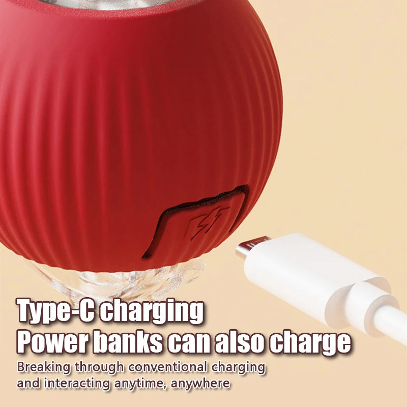 Smart Auto-Rolling Ball Cat Toy with Mouse Tail — Rechargeable Electric Training & Chase Toy