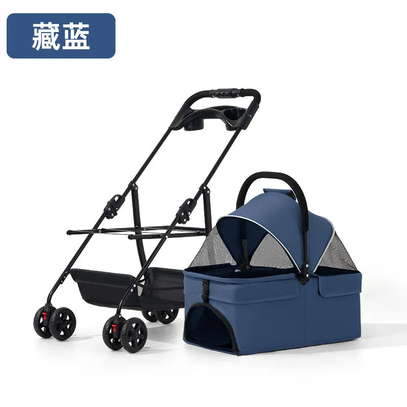 Outdoor Large Pet Stroller Dog Cat Travel Carrier Trolley Foldable Jogger Pet Cart For Medium Large Dogs Cats