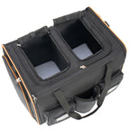 2 in 1 Large Cat Carrier for 2 Cats, Rolling Pet Carrier with Wheels, Expandable Foldable Double Pet Carrier with Removable Divider, Breathable Mesh Oxford, Cat Travel Crate for Car/Camping/Vet, Black