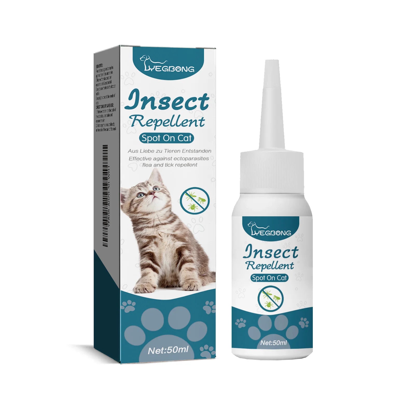 Cat Anti Flea Tick Drops Pet External Deworming Liquid Kill Lice Mite Relieve Itching Ringworm Treatment Cat Skin Insect Remover