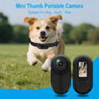HD 1080P Wireless Pet Collar Camera with Magnetic Mount - No WiFi Needed Mini Body Sport Cam for Cats & Dogs