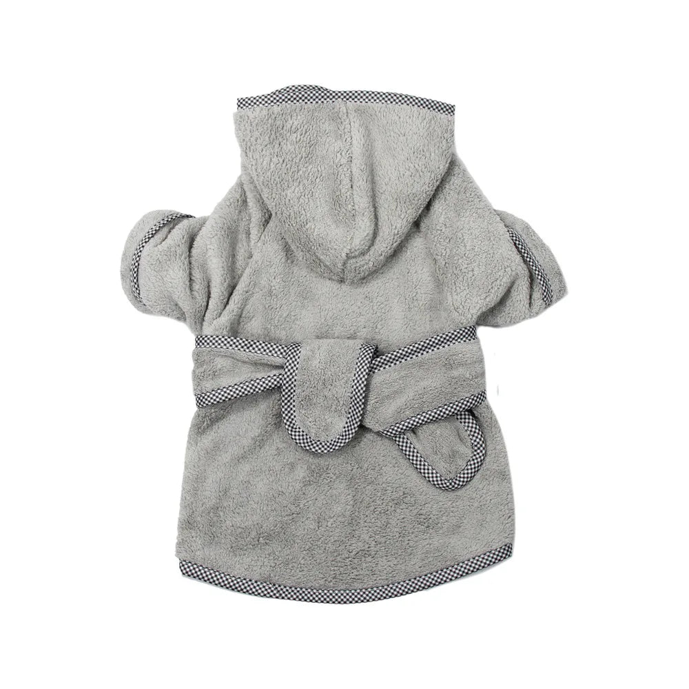 Pet Dog Bathrobe White Super Absorbent Fast Drying Dog Bathing Jacket with Belt for Small Big Dog Puppy Pajamas Sleeping Clothes