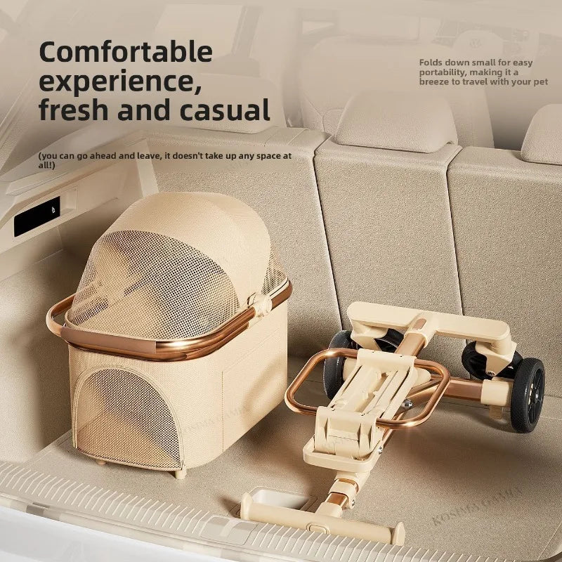 Portable One Click Recycling Cat Stroller New Separable Pet Stroller Universal Lightweight Baby Dog Stroller for Travel