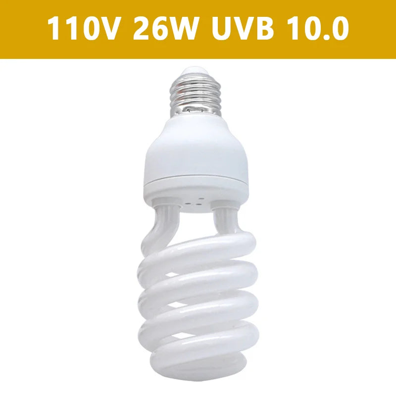 UVB 5.0 10.0 Reptile Heating Lamp 13W /26W UV Energy Saving Bulb Terrarium Basking Reptile Light Turtle Lizard Snake Lamps