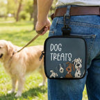 Waterproof Dog Treat Pouch Zipper Closure Clip Attachment Pet Training Reward Bag Printed Design Snack Container Pet Snack Bag