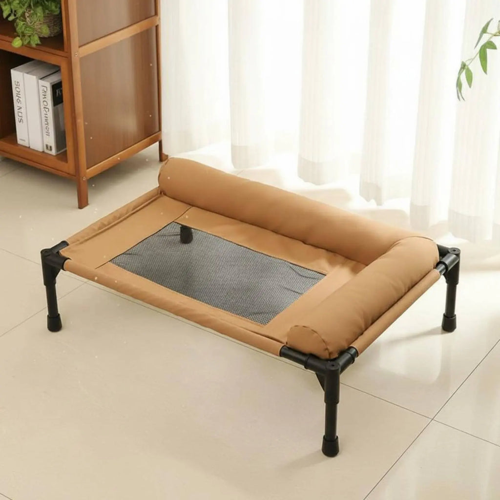 Elevated All-Season Pet Cot with Pillow Support (Travel-Friendly)