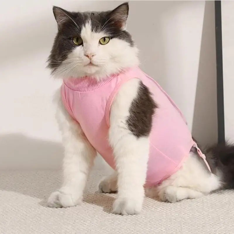 Adjustable Cat & Dog Surgery Recovery Suit — Anti-Lick Wound Healing Vest Bodysuit