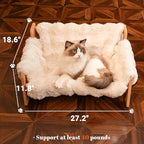 Raised Solid Wood Pet Couch Bed for Cats & Small Dogs (27.2in)