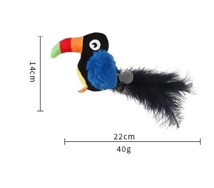 Bird & Mouse Sound Cat Teaser Stick — Plush Melody Self-Play Wand Toy for Cats