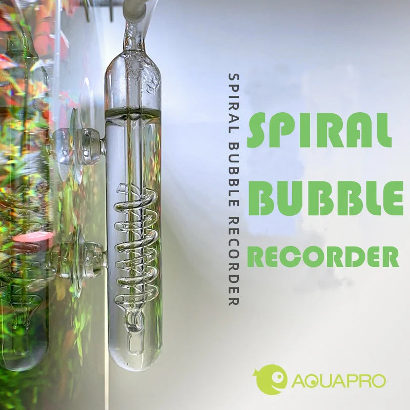 Glass CO2 Bubble Counter & Diffuser (Spiral Design, Aquarium Carbon Dioxide Recorder)