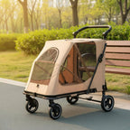 Foldable Dog Stroller Portable Foldable Pet Stroller Dog Wagon Large Size Rolling Carrier Breathable Mesh for Travel, Shopping