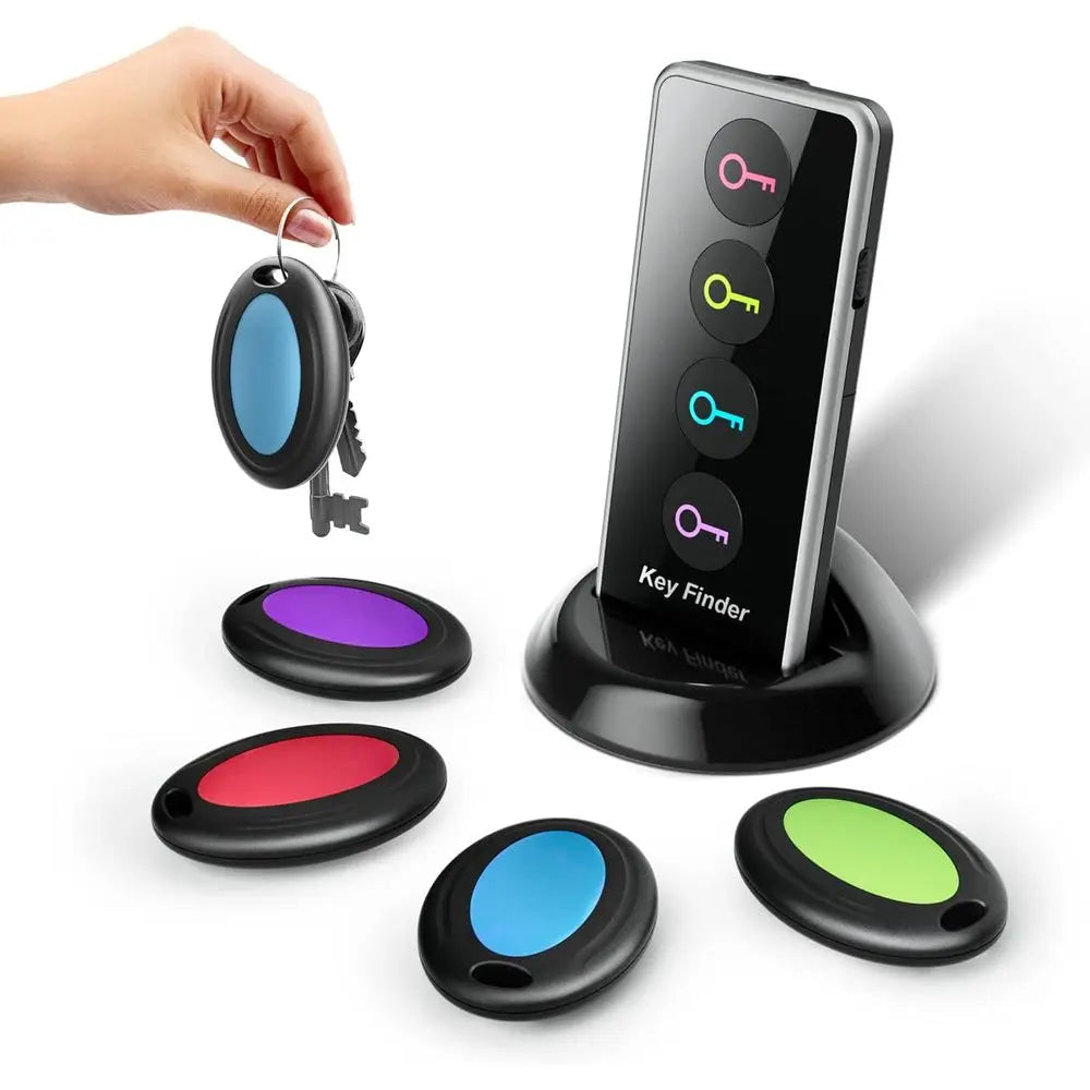 High-Decibel Wireless Key Finder Set with 4 Receivers & 100 LED Tags