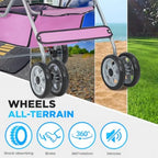 BestOffice Pet Stroller for Small Medium Dogs Cats, 4-Wheel Foldable Dog Stroller with Cup Holder, Lightweight Travel Carrier,