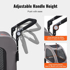 Pet Stroller, 4 Wheels Dog Carrier with Brakes, 160lbs Weight Capacity, Portable Puppy Travel Strollers with Breathable Mesh Win