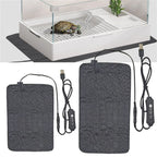 Anti-scratch Leather Pet Heating Pad Reptile Turtle 3 Gear Adjustable Temperature Waterproof USB Charging Pet Heat Mat Grey 1Pc