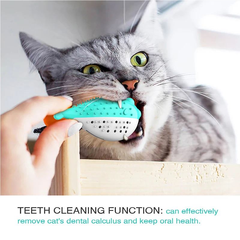 Pufferfish Catnip Detachable Bell Cat Chew Toy — Teething Kitten Toy with Built-In Bell