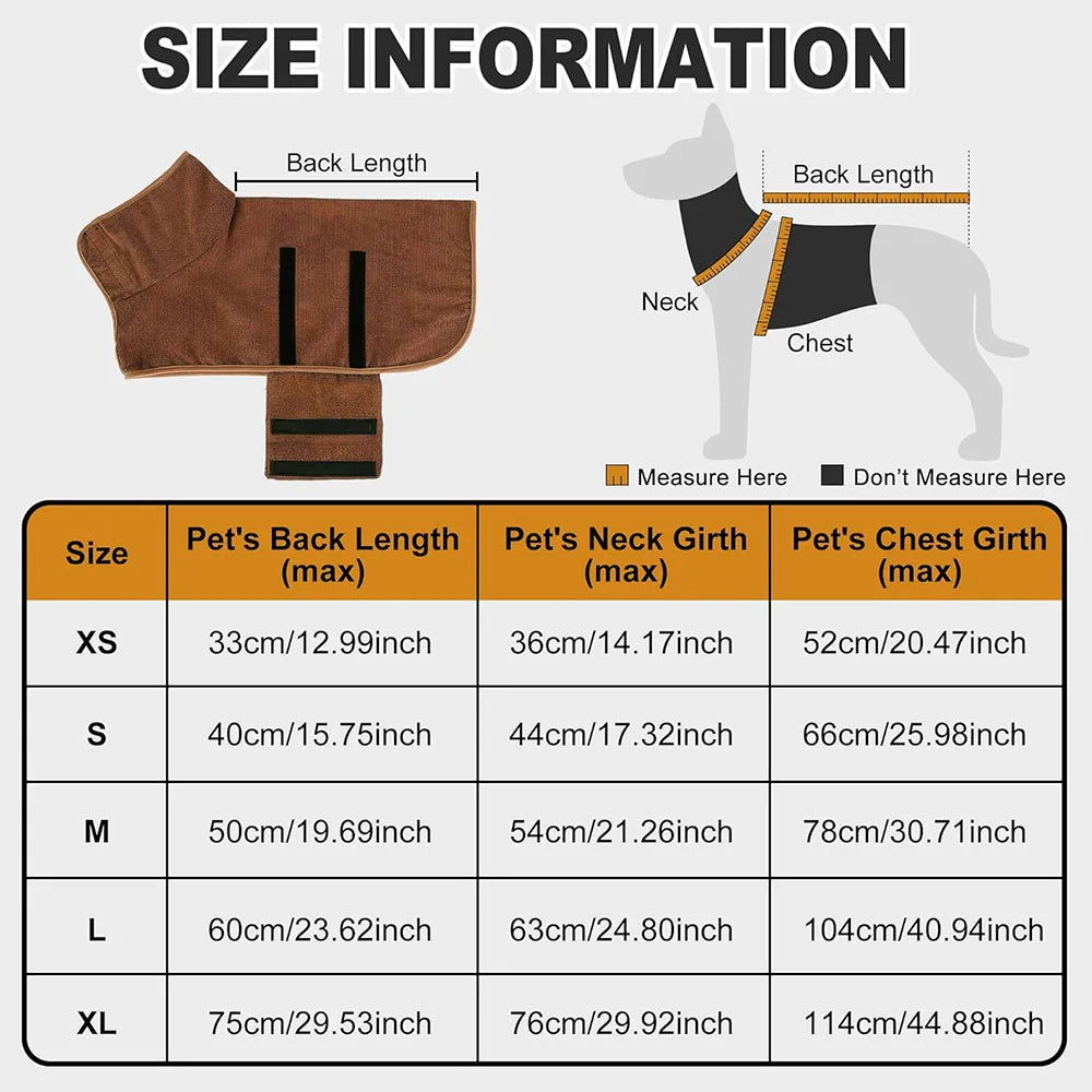 Dog Bathrobe Absorbent Pet Quick Drying Bath Towel Dog Bath Towel Large Small Dogs Clean Absorbent Bathrobe Full Body Wrap Cat
