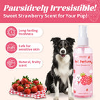 Pet Perfume Spray Sweet Strawberry Scent Long Lasting Fragrance Gentle Formula For Dogs Cats All Breeds Daily Grooming And Fresh