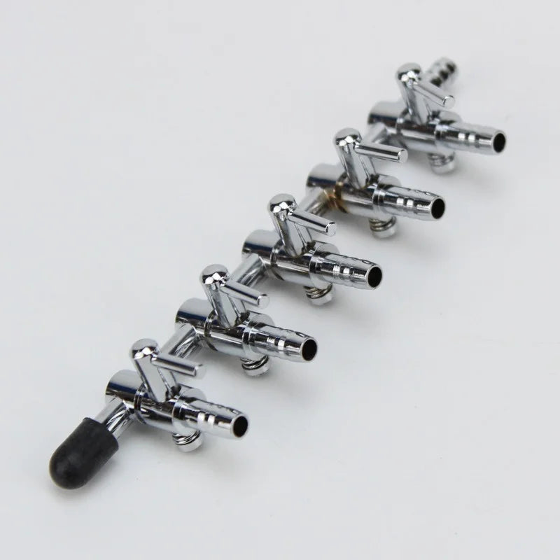 Stainless Steel Aquarium Air Flow Splitter & Regulating Valve (Oxygen Pump Distributor, Adjustable)