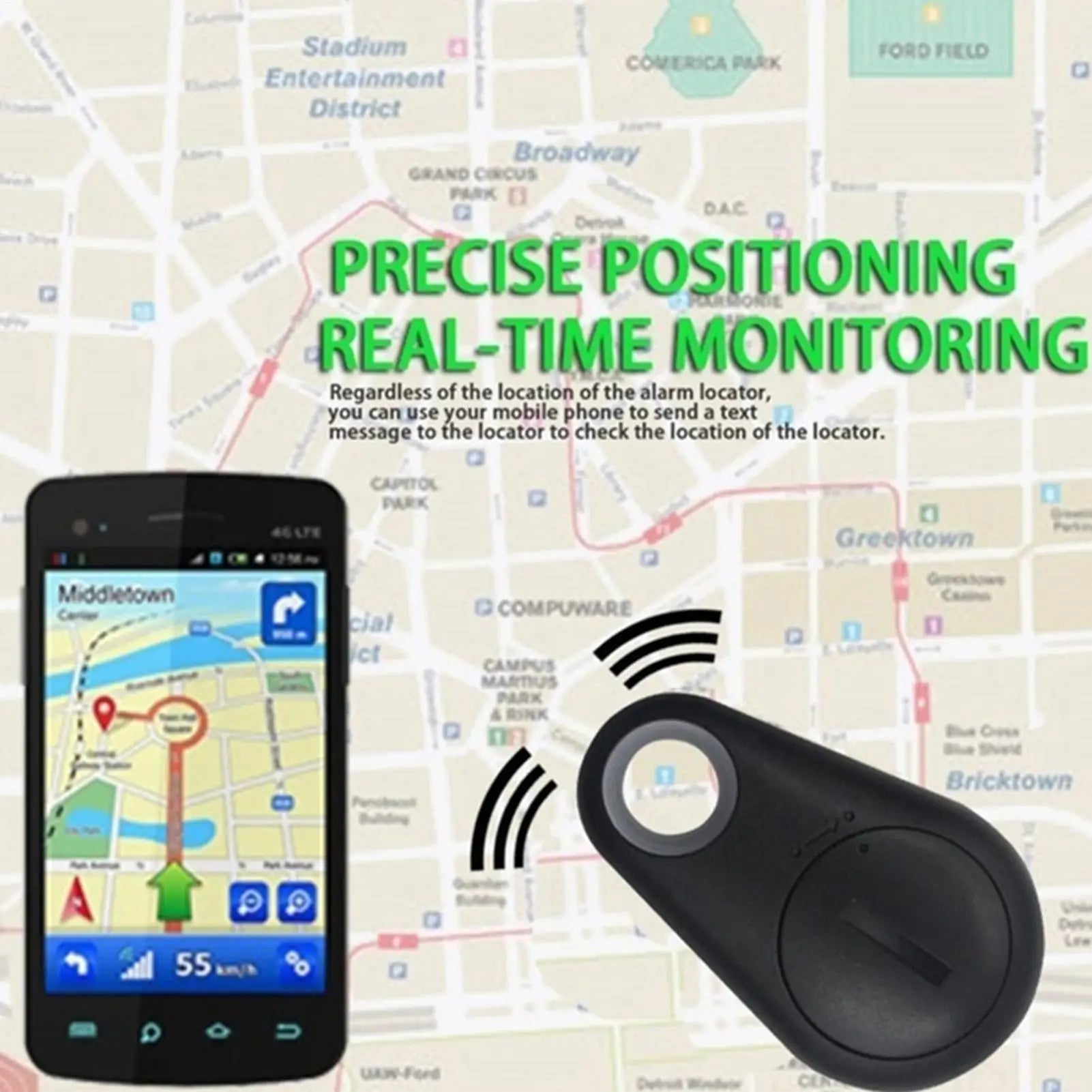 Smart Anti-Loss Key & Wallet Finder with Security Geo-Fence - Multi-Use Tracker for Pets, Bags & Keys