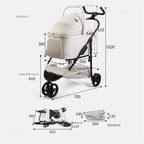 Portable Foldable Pet Stroller 2 in 1 Dog Cat Carrier Multi-function Detachable Bag Lightweight Outdoor Travel Convenience cart