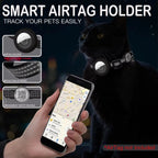 AirTag Cat Collar with Reflective Strip & QR Tag — Adjustable Kitten Collar with Air Tag Holder