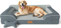 Extra Large Orthopedic Dog Bed with Cooling Gel Memory Foam (42in, Dark Gray)