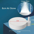 Round Aquarium Air Stone Disk (35–100mm, Oxygen Aerator, Pond & Hydroponics, 1–2 Pack)