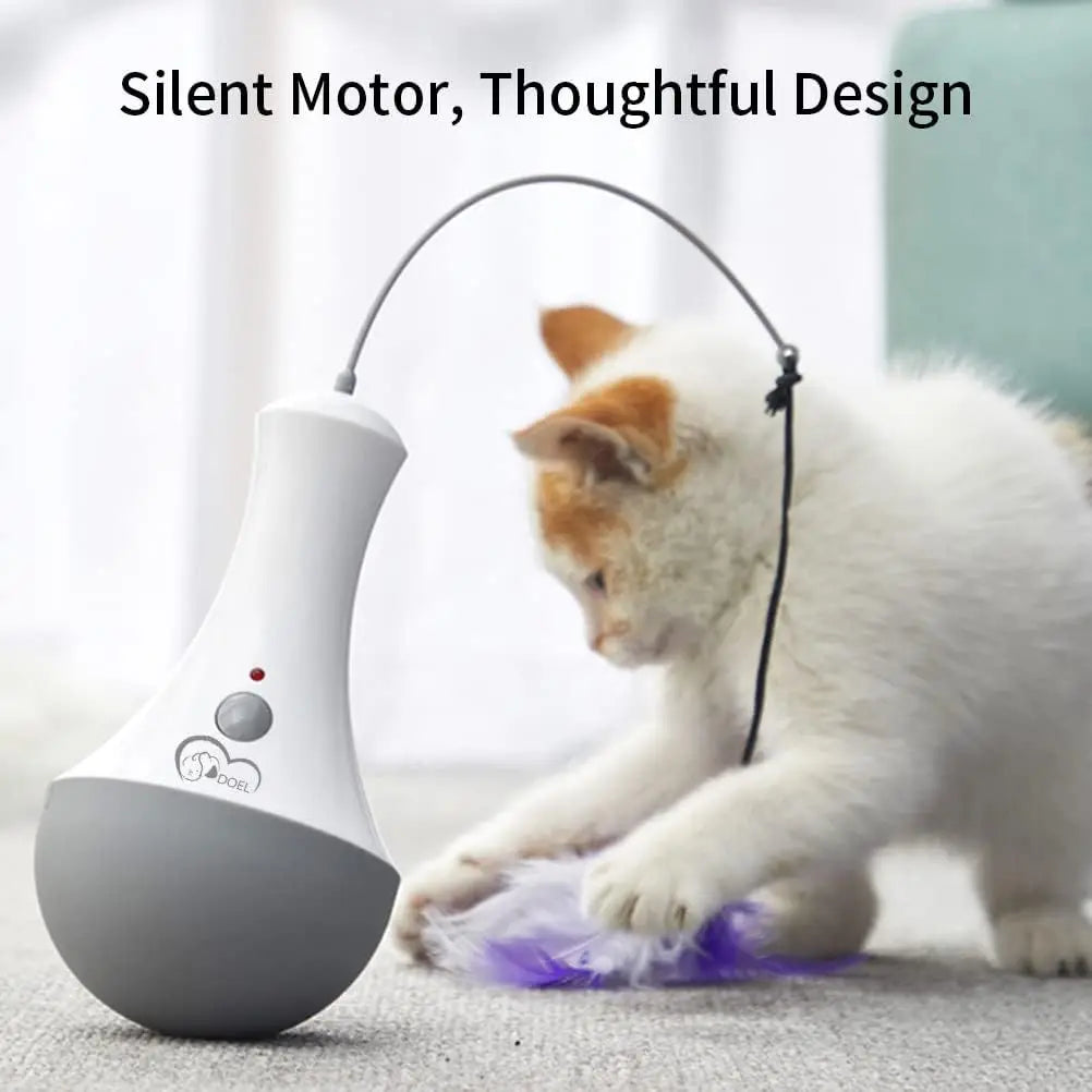 Automatic Rotating Feather Cat Teaser Toy