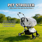 2026 Transparent Pet Stroller For Small Medium Dogs Lightweight Foldable Detachable Portable Outdoor Carrier Anti Tipping Design