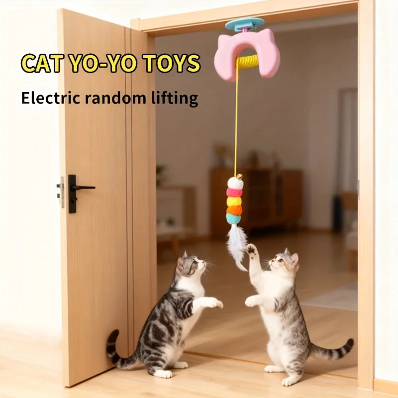 Automatic Retractable Smart Cat Teaser Toy — Electric Hanging Swing Toy for Indoor Cats