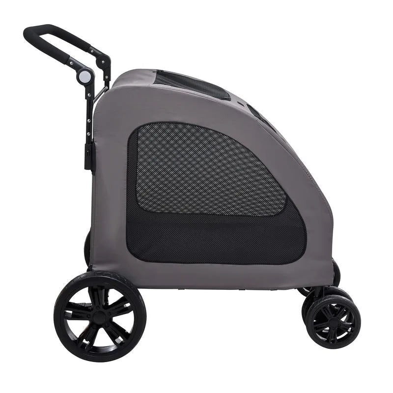 Pet Stroller 4-Wheels Dog Stroller Carrier 160lbs Weight Capacity Portable