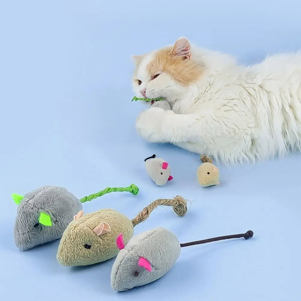 2-Pack Soft Catnip Mouse Toy — Simulated Plush Interactive Mice for Kittens