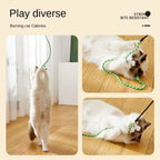 Simulation Feather Cat Teaser Stick with Bell — Lightweight Durable Kitten Interactive Wand for Daily Exercise