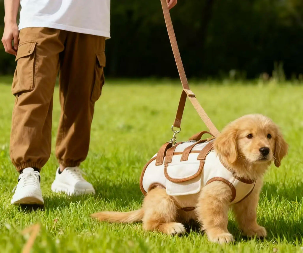 Fashion Dog Lift Harness Pet Carrier Bag Portable Breathable Multifunctional Traction Backpack for Outdoor Dog Sling Carrier