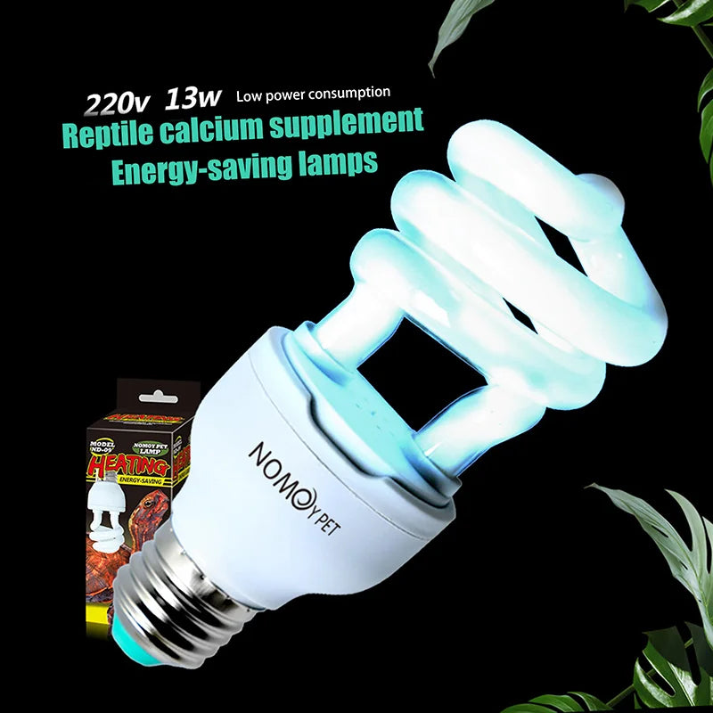 〔HM4〕13/26W UV Rays Energy Saving Terrarium Basking Light 5.0 10.0 UVB Reptile Lamp Turtle Lizard Snake Reptiles Heating Lamp