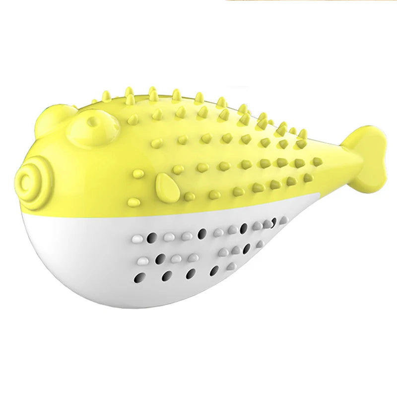 Pufferfish Catnip Detachable Bell Cat Chew Toy — Teething Kitten Toy with Built-In Bell