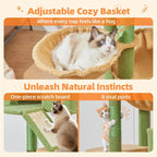 71in Multi-Level Cat Tree Tower with 8 Scratching Posts & Hammock