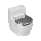 Toilet-Shaped Stainless Steel Pet Water Bowl (Anti-Spill, Non-Slip)