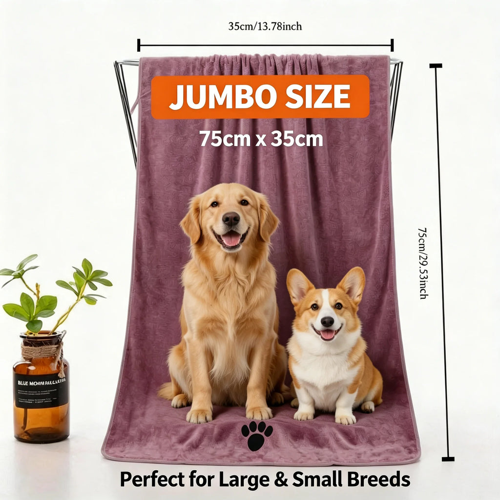 Extra Large Pet Bath Towel Super Absorbent Microfiber Quick Dry Soft Washcloth for Dogs Cats Durable Non-Fading Easy to Clean