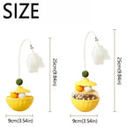 Long Rotating Feather Pole Cat Teaser with Bells & Catnip Treat Dispenser — Indoor Cat Exercise Toy