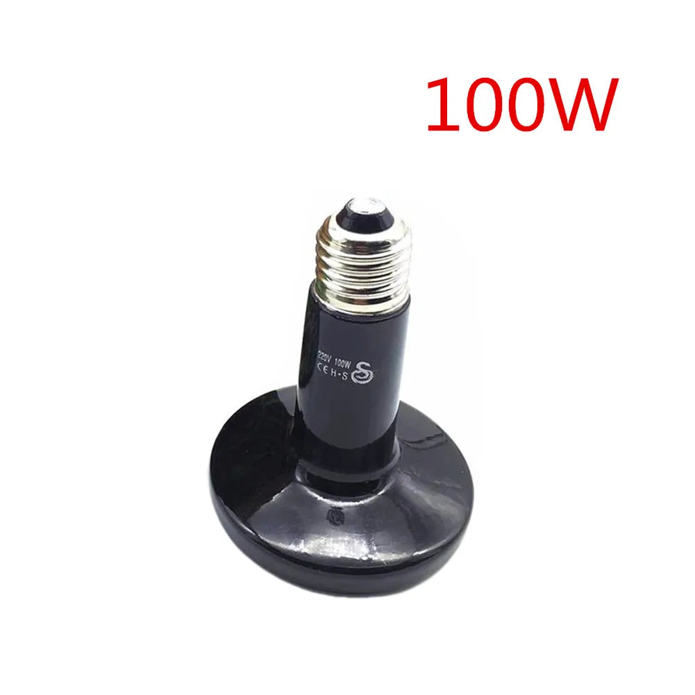 1 Pc Reptile Pet Heating Lamp 25W/50W/75W/100W/150W/200W Ceramic Pet Farm Reptile Poultry Heating Temperature Control Lamp
