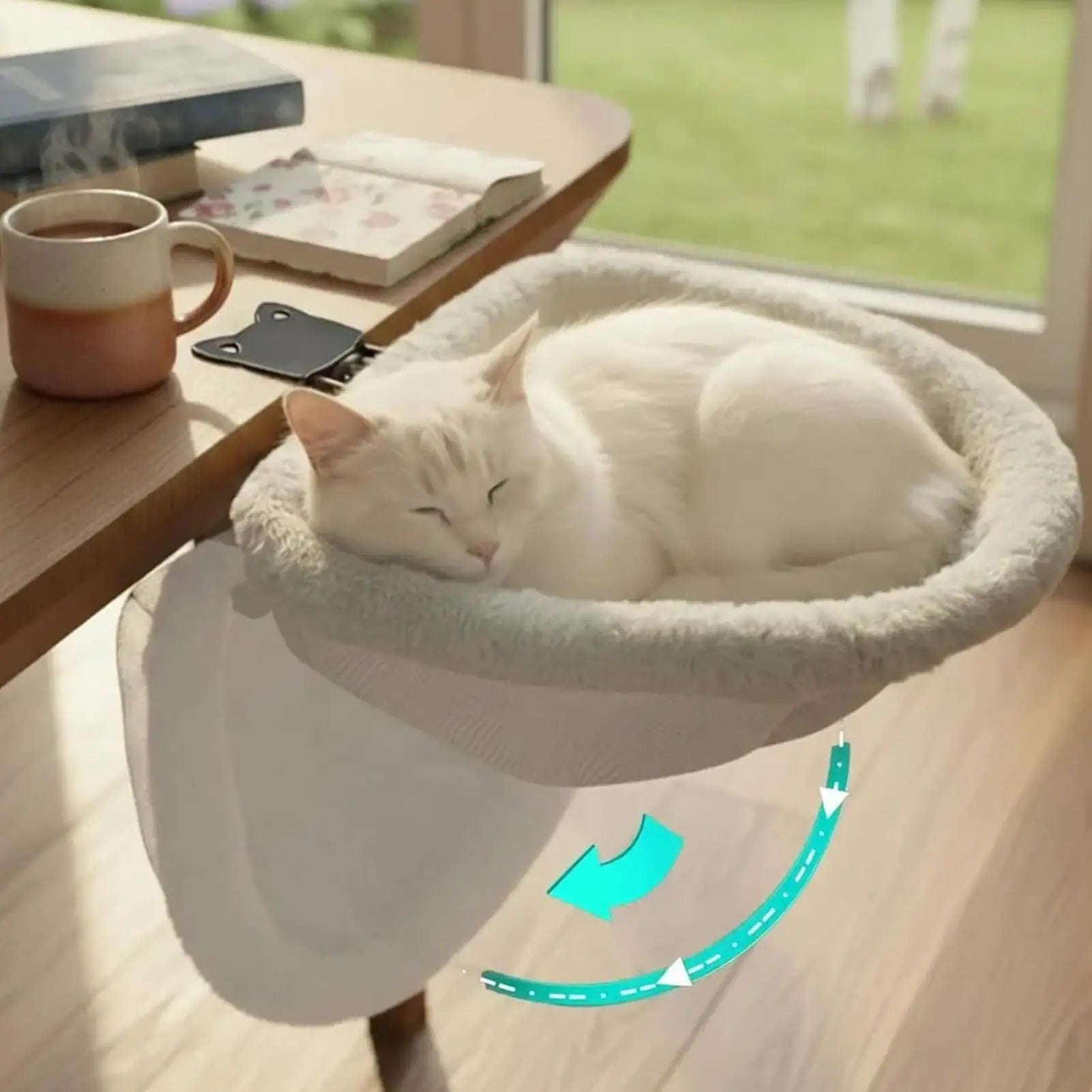 Foldable Cat Desk Bed & Hammock Perch for Home Offices