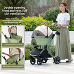 Detachable Basket Pet Stroller Ultra Lightweight Foldable For Small Medium Dogs Cats Outdoor Travel Portable Pet Carrier