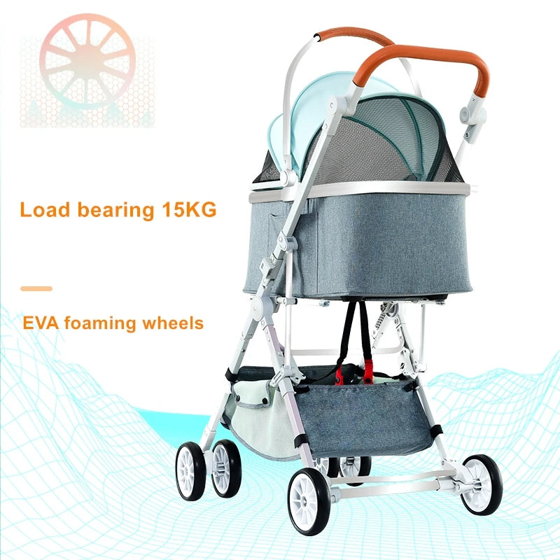 High Quality Customized Pet Stroller Detachable Separate Stroller Rack Pet Cages